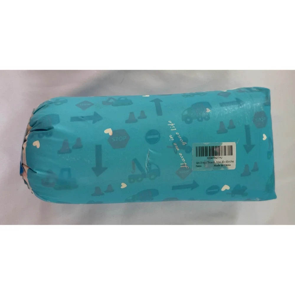 Omilion Kids Cotton Blanket‎ Construction Print 40x60 Lightweight Throw Blanket